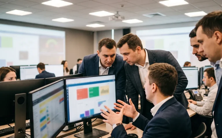 Команда операторов электронной торговой площадки за работой